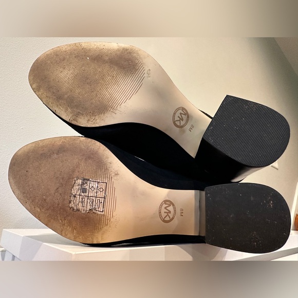 Michael Kors Like New Black Suede Block Heeled Knee High Round Toe Boots Size 8 - Picture 7 of 9